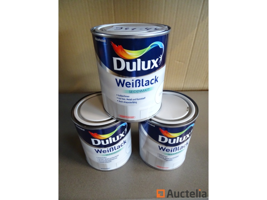 3 Pots of painting wood metal Dulux White 0, 75l Woodworking Wood