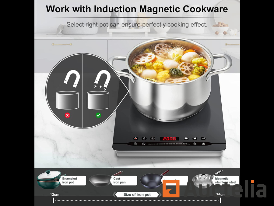 AMZCHEF Electric Induction Cooktop 12 Built-in 10 Power Levels