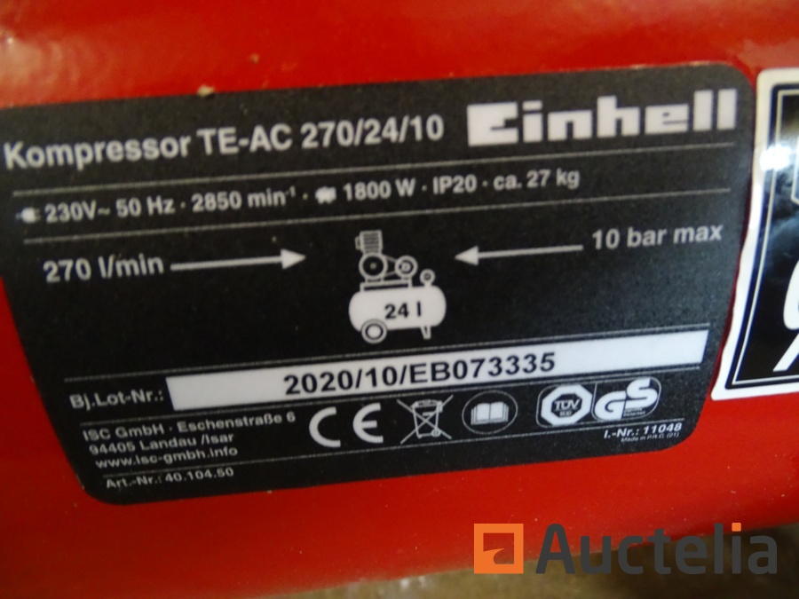 Compressor 24l EINHELL TE-AC 270/24/10 - Construction - Compressors