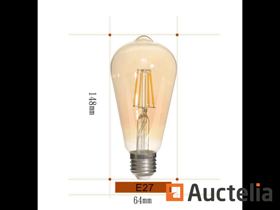 Ampoule LED G95 mm 4W 2700k E27 argent ambrée vintage blanc chaud