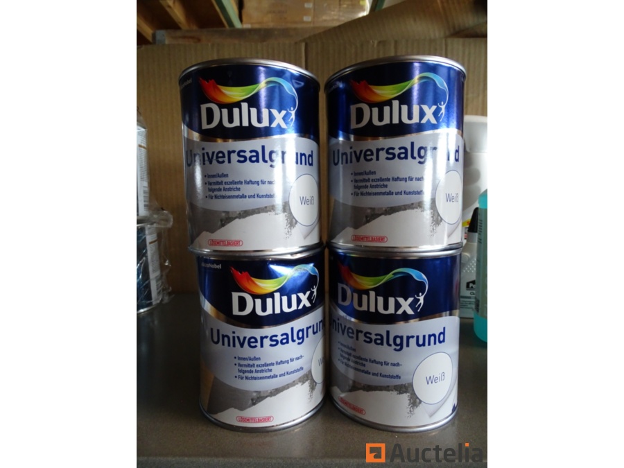 4 Pots de peinture bois métal Dulux blanc 0,75l Garage Accessoires