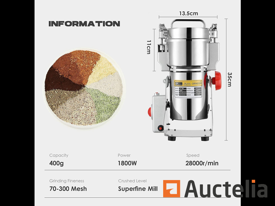 CGOLDENWALL Moulin à Grains Électrique en Acier Inoxydable - Biens de 