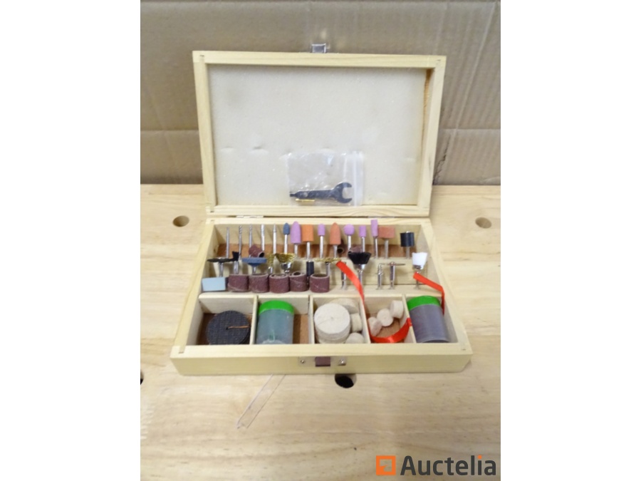 Coffret d'outillage pour outils rotatif (mini mèche, meule, disque pon 