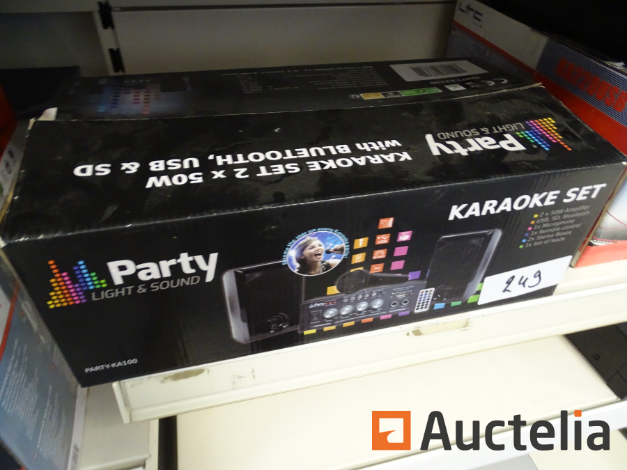 20€ sur Kit Karaoké Party Sound & Light PARTY-KA100, 2x50W, USB SD