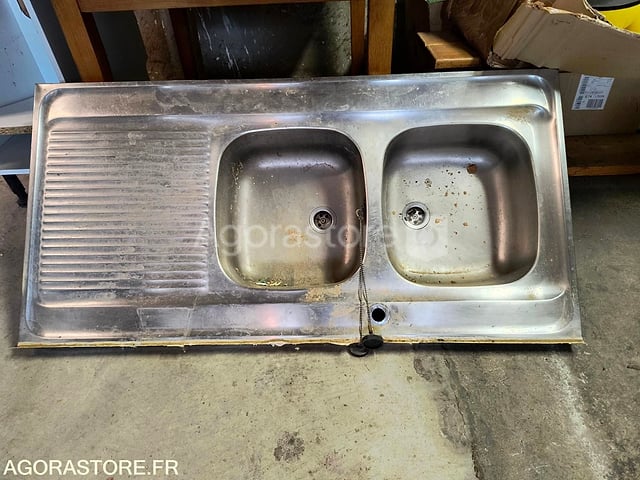 Evier inox 2 bacs