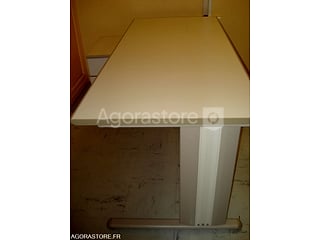 Bureau droit beige avec 1 caisson sur roulettes 2 tiroirs