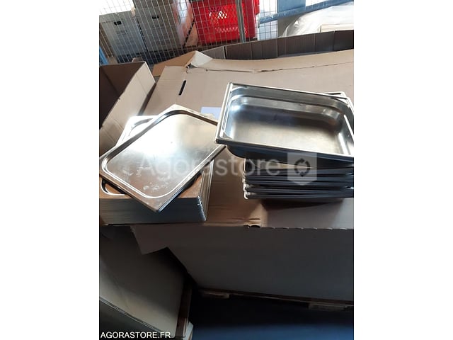 lot de 40 bacs gastro inox 1/2 avec couvercles