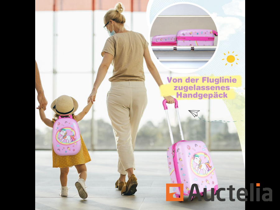 Valise bébé jouet mignon valise à roulettes en plastique mini