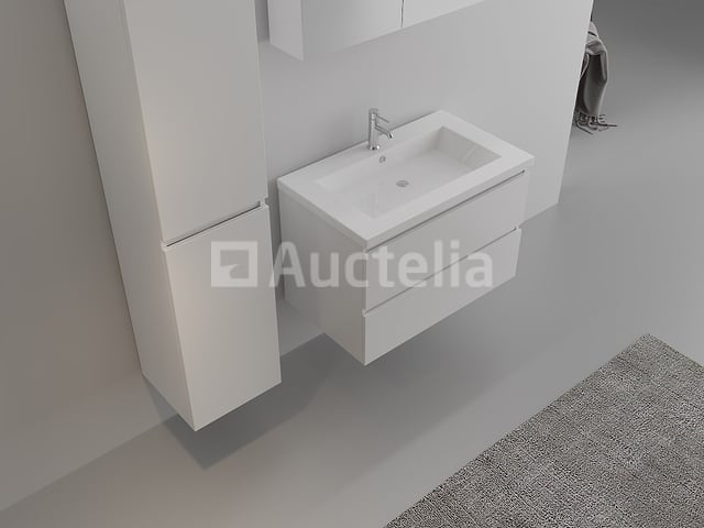 1-persoons badkamermeubel 80 cm hoogglans wit - Incl. kraan – foto 3 – kavel bij Auctelia, Tholen