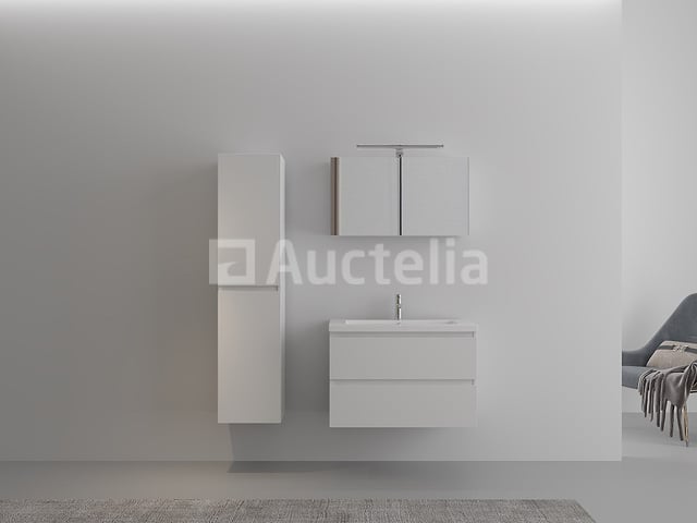 1-persoons badkamermeubel 80 cm hoogglans wit - Incl. kraan – foto 2 – kavel bij Auctelia, Tholen