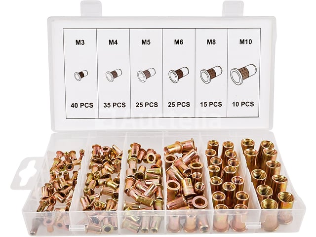 10 sets van 150 geklonken stalen moeren M3-M10 KRAFT&DELE – foto 2 – kavel bij Auctelia, Aye