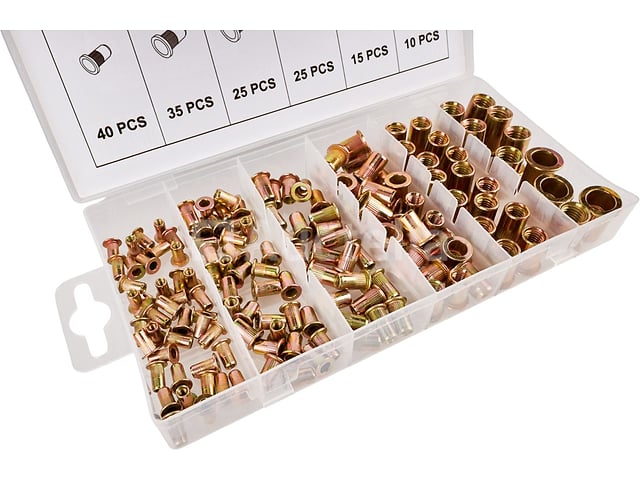 10 sets van 150 geklonken stalen moeren M3-M10 KRAFT&DELE – foto 3 – kavel bij Auctelia, Aye