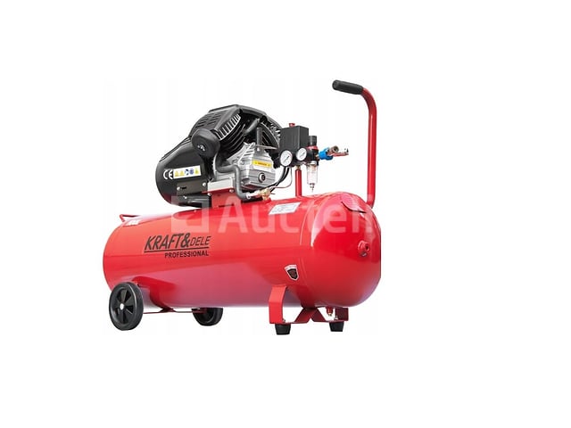 100L 2-zuiger 4,1 pk oliecompressor + KRAFT&DELE-separator – foto 2 – kavel bij Auctelia, Aye