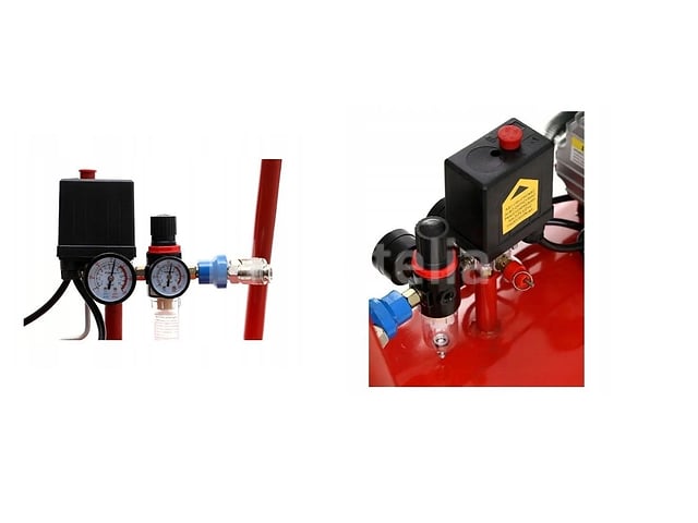 100L 2-zuiger 4,1 pk oliecompressor + KRAFT&DELE-separator – foto 4 – kavel bij Auctelia, Aye
