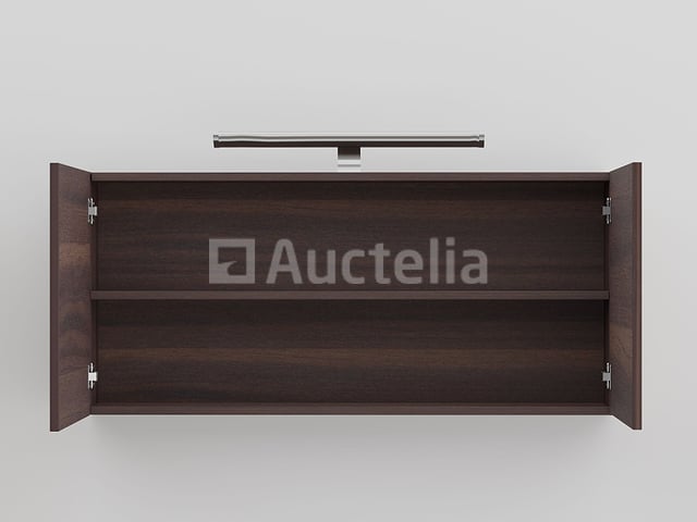2-persoons badkamermeubel 100 cm donker hout decor - Incl. kranen – foto 5 – kavel bij Auctelia, Tholen
