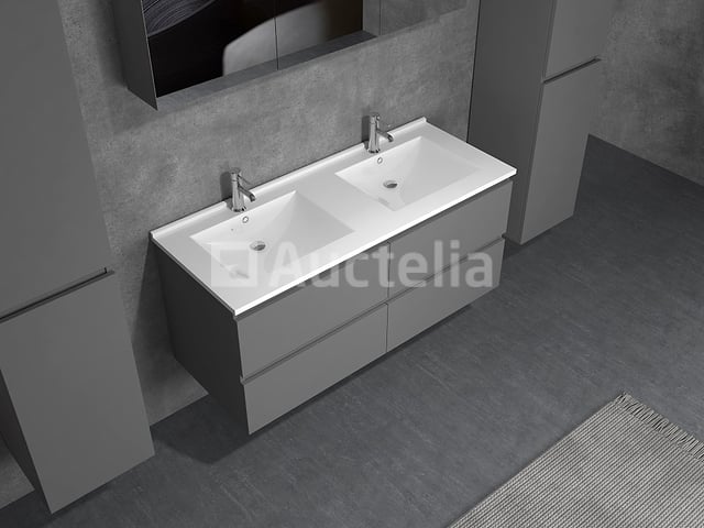2-persoons badkamermeubel 120 cm hoogglans antraciet - Incl. kranen – foto 3 – kavel bij Auctelia, Tholen