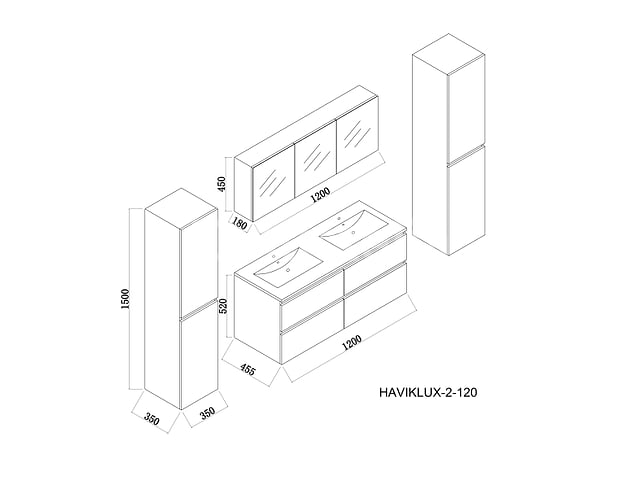 2-persoons badkamermeubel 120 cm hoogglans antraciet - Incl. kranen – foto 5 – kavel bij Auctelia, Tholen