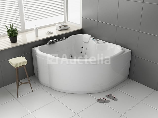 2 Persoons Whirlpool Massagebad - Wit - Hoekbad - 138x138x68cm – foto 2 – kavel bij Auctelia, Tholen