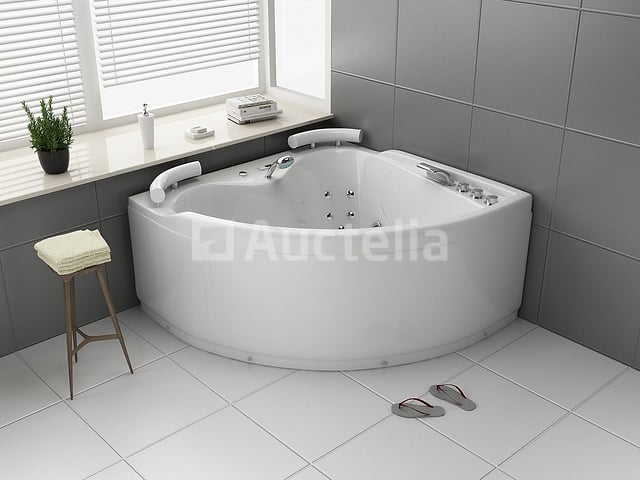 2 Persoons Whirlpool Massagebad - Wit - Hoekbad - 140x140x60 cm – foto 2 – kavel bij Auctelia, Tholen