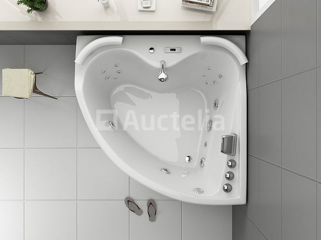 2 Persoons Whirlpool Massagebad - Wit - Hoekbad - 140x140x60 cm – foto 3 – kavel bij Auctelia, Tholen