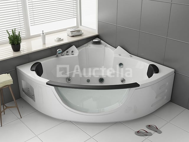 2 Persoons Whirlpool Massagebad - Wit - Hoekbad - 152x152x62cm – foto 2 – kavel bij Auctelia, Tholen