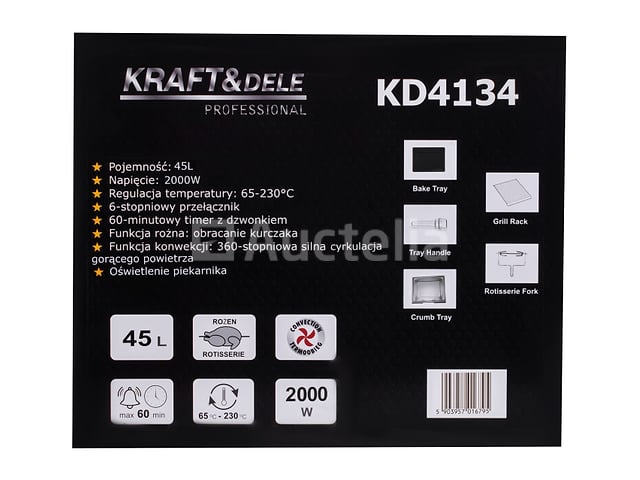 2000W 45L elektrische oven + Accessoires – foto 2 – kavel bij Auctelia, Aye