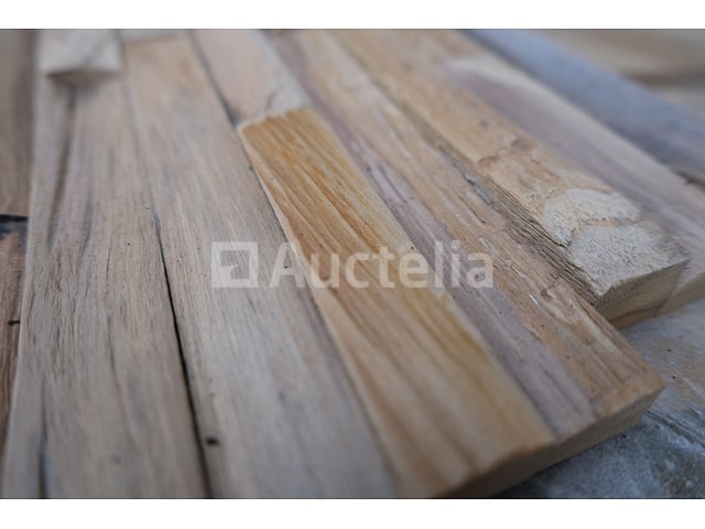 24 pakketten van 1 m² Indo Teak Elegance Nature 3D-panelen – foto 3 – kavel bij Auctelia, Liège