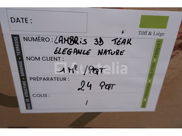24 pakketten van 1 m² Indo Teak Elegance Nature 3D-panelen – foto 6 – kavel bij Auctelia, Liège