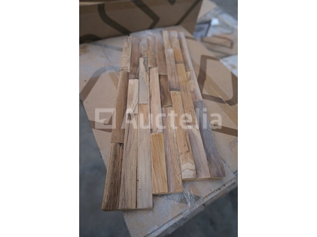 24 pakketten van 1 m² Indo Teak Elegance Nature 3D-panelen – foto 2 – kavel bij Auctelia, Liège