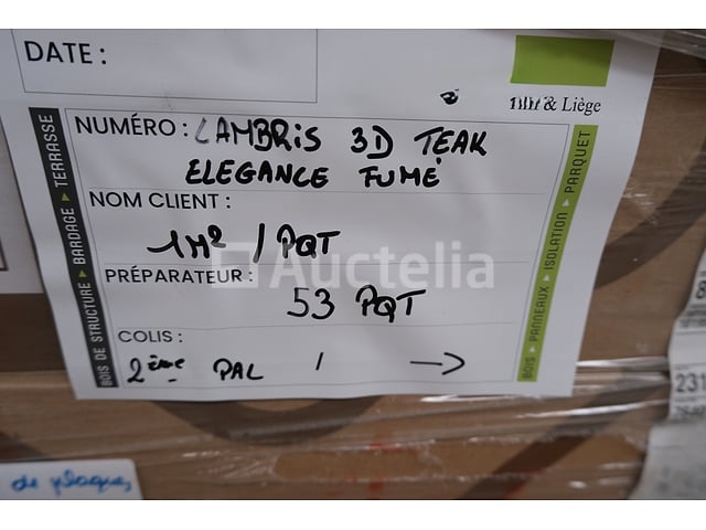 28 pakketten van 1 m² 3D Indo Teak Gun Rookbekleding – foto 6 – kavel bij Auctelia, Liège