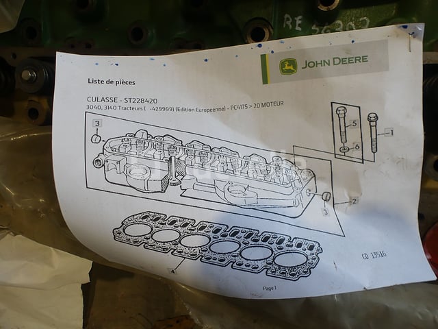 3 John Deere cilinderkoppen – foto 4 – kavel bij Auctelia, Binche