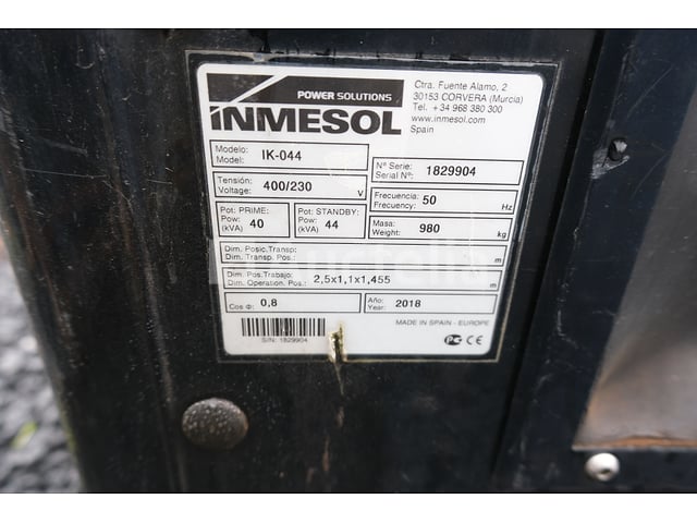 40kVA Inmesol IK-044 Generatorset – foto 6 – kavel bij Auctelia, Tintigny