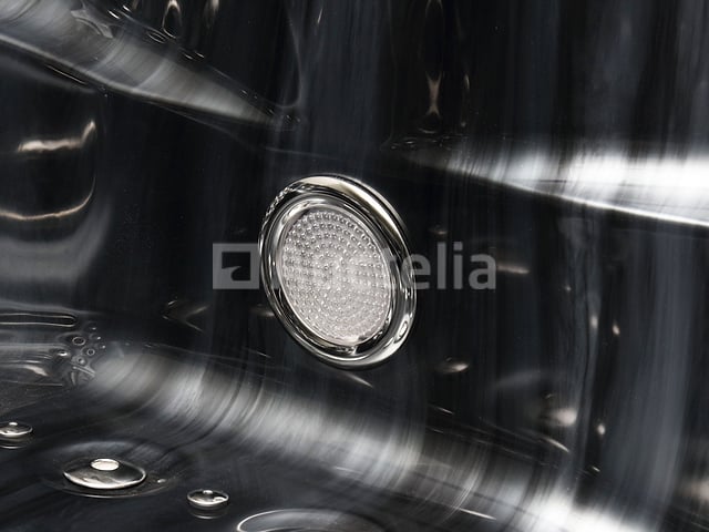 5 Persoons Outdoor Spa 208x208 cm incl. 2 ligbedden - Cloudy black bad / Antraciete zijkant – foto 6 – kavel bij Auctelia, Tholen
