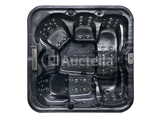 5 Persoons Outdoor Spa 208x208 cm incl. 2 ligbedden - Cloudy black bad / Antraciete zijkant – foto 2 – kavel bij Auctelia, Tholen