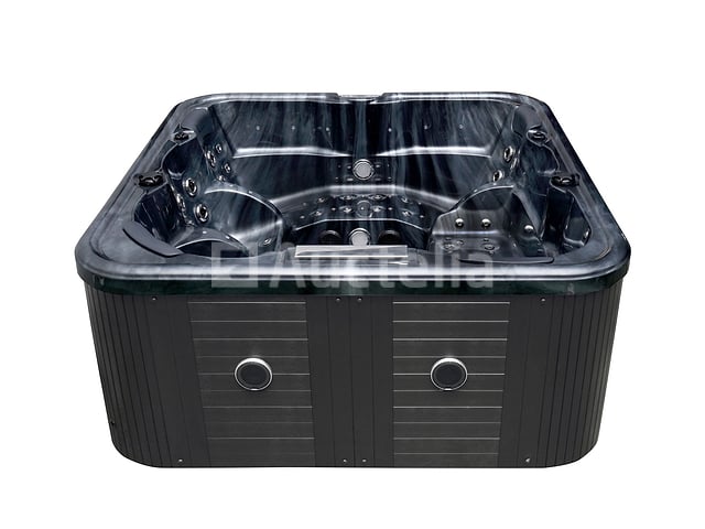 5 Persoons Outdoor Spa 208x208 cm incl. 2 ligbedden - Cloudy black bad / Antraciete zijkant – foto 5 – kavel bij Auctelia, Tholen