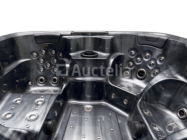 5 Persoons Outdoor Spa 208x208 cm incl. 2 ligbedden - Cloudy black bad / Antraciete zijkant – foto 9 – kavel bij Auctelia, Tholen