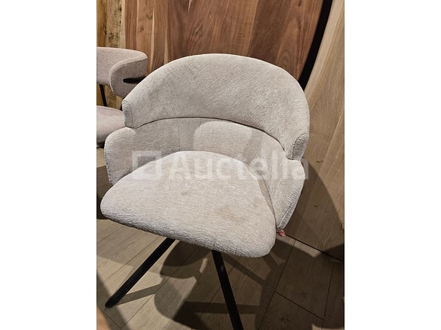 6 nieuwe beige chenille stoffen draaistoelen – kavel bij Auctelia, Meix-devant-Virton