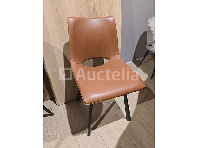 6 nieuwe cognac nepleren stoelen – kavel bij Auctelia, Meix-devant-Virton