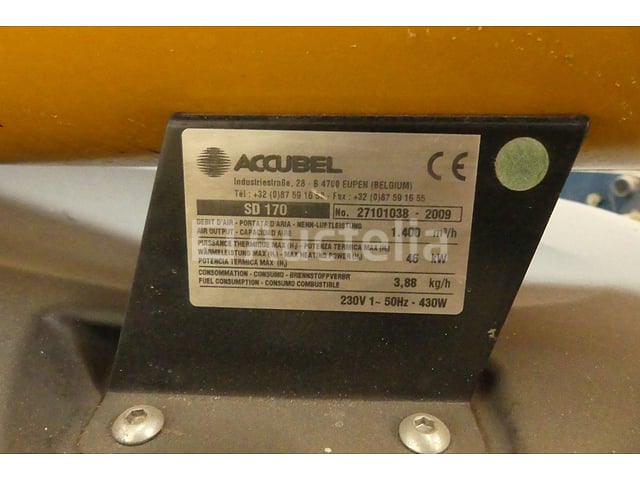 Accubel SD170 oliegestookte warmtekanon – foto 5 – kavel bij Auctelia, Tintigny