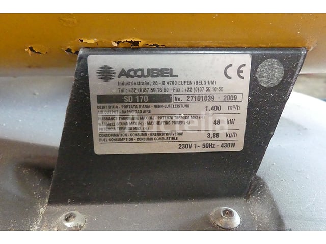 Accubel SD170 oliegestookte warmtekanon – foto 5 – kavel bij Auctelia, Tintigny