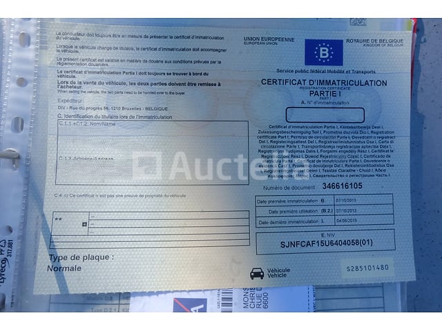Auto (voor onderdelen) Nissan Juke (VIN:SJNFCAF15U6404058) – foto 4 – kavel bij Auctelia, Fauvillers
