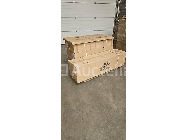 Badkamermeubel 120 cm - Licht hout decor + witte dubbele wasbak - Incl. kranen – foto 9 – kavel bij Auctelia, Tholen