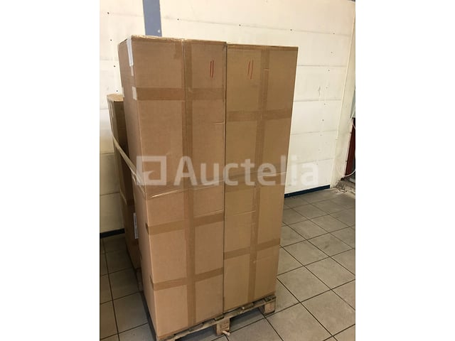 Badkamermeubel 145 cm - Hoogglans zwart + witte dubbele wasbak - Incl. kranen – foto 8 – kavel bij Auctelia, Tholen