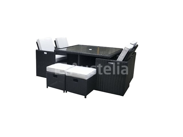 Badkamermeubel 2 persoons 120 cm - Zwart - 2 zijkasten, 2 ovale spiegels – foto 6 – kavel bij Auctelia, Tholen
