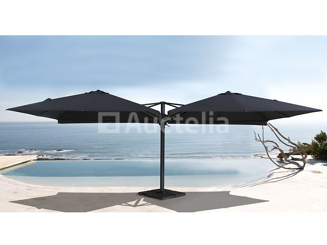 Dubbele hangende parasol Zwart (2 * 300x300cm) – foto 5 – kavel bij Auctelia, Tholen
