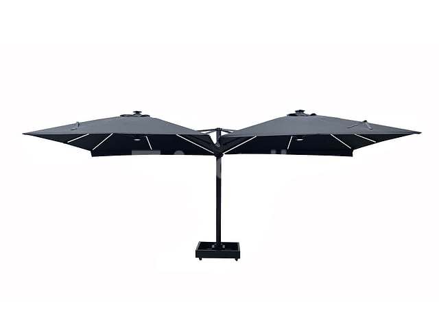 Dubbele hangende parasol Zwart (2 * 300x300cm) – foto 6 – kavel bij Auctelia, Tholen