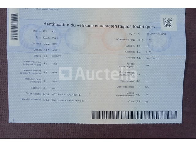 Elektrische auto Kia Soul elektrisch (2017-70,590 km)(VIN:KNAJX81EFJ7026965) – foto 9 – kavel bij Auctelia, Fauvillers