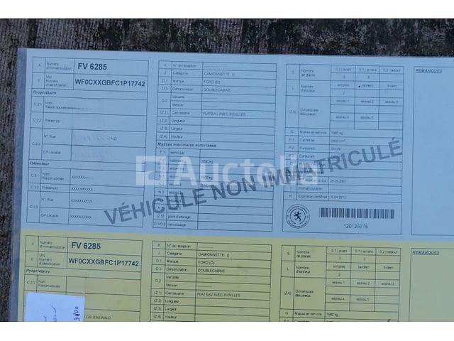 Ford Transit oplaadwagen (2001-215,785 km)(VIN:WF0CXXGBFC1P17742) – foto 7 – kavel bij Auctelia, Fauvillers