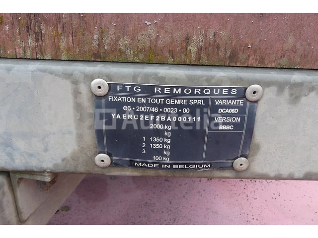FTG RE2002 Dubbelassige Aanhangwagen (2011-VIN:YAERC2EF2BA000111) – foto 9 – kavel bij Auctelia, Tintigny