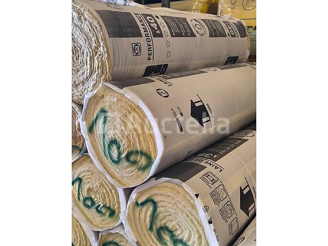 Glaswol 200mm zolder 40 R:5 - 5,4m x 1,2m - Kraftrol: nieuw: +-100 m²: 15 rollen – foto 4 – kavel bij Auctelia, Bastogne